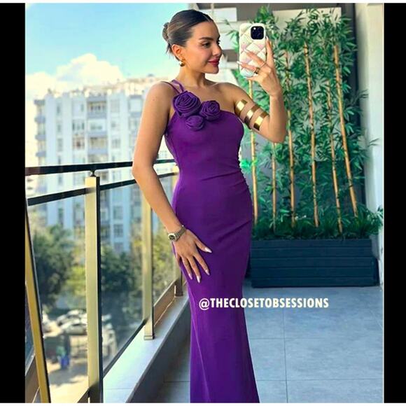 MANGO Blogger Fave Asymmetric Midi Dress 💜✨ NWT - Picture 10 of 16